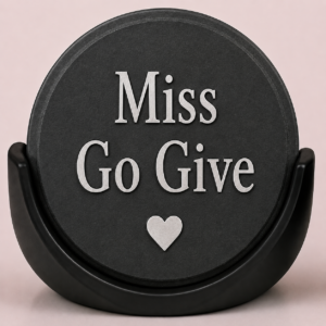 Miss Go Give Slate Coaster Set