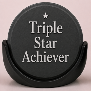 Triple Star Achiever Slate Coaster Set